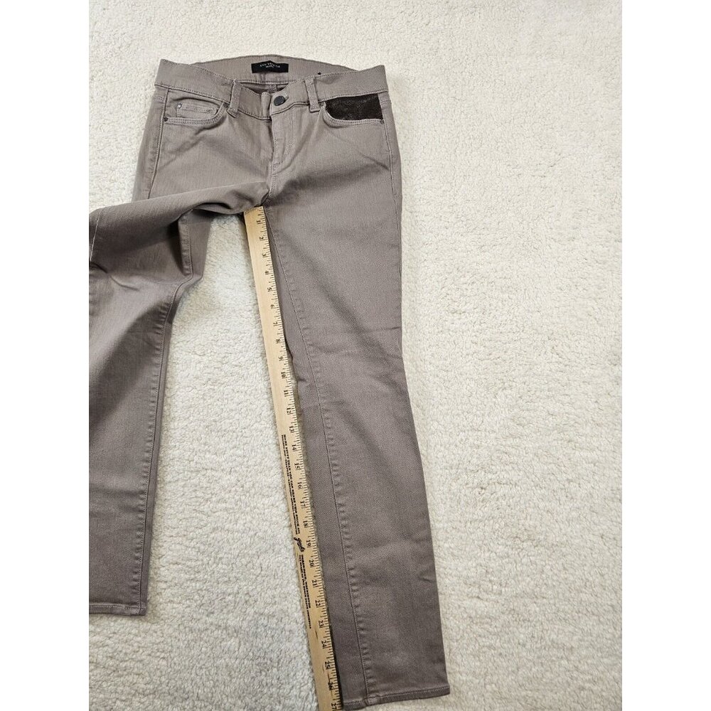 Ann Taylor Jeans Women's 4 Petite Tan The Skinny Modern Fit Faux‎ Leather Pocket - Picture 5 of 16